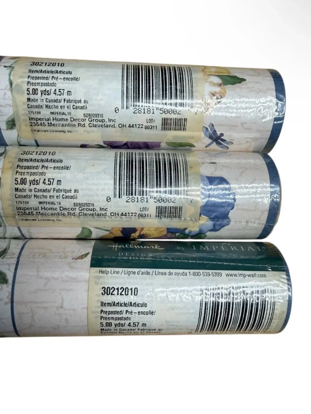 Hallmark Imperial Vintage Wallpaper Border Pansy Floral Cottage Core 3 Rolls NEW